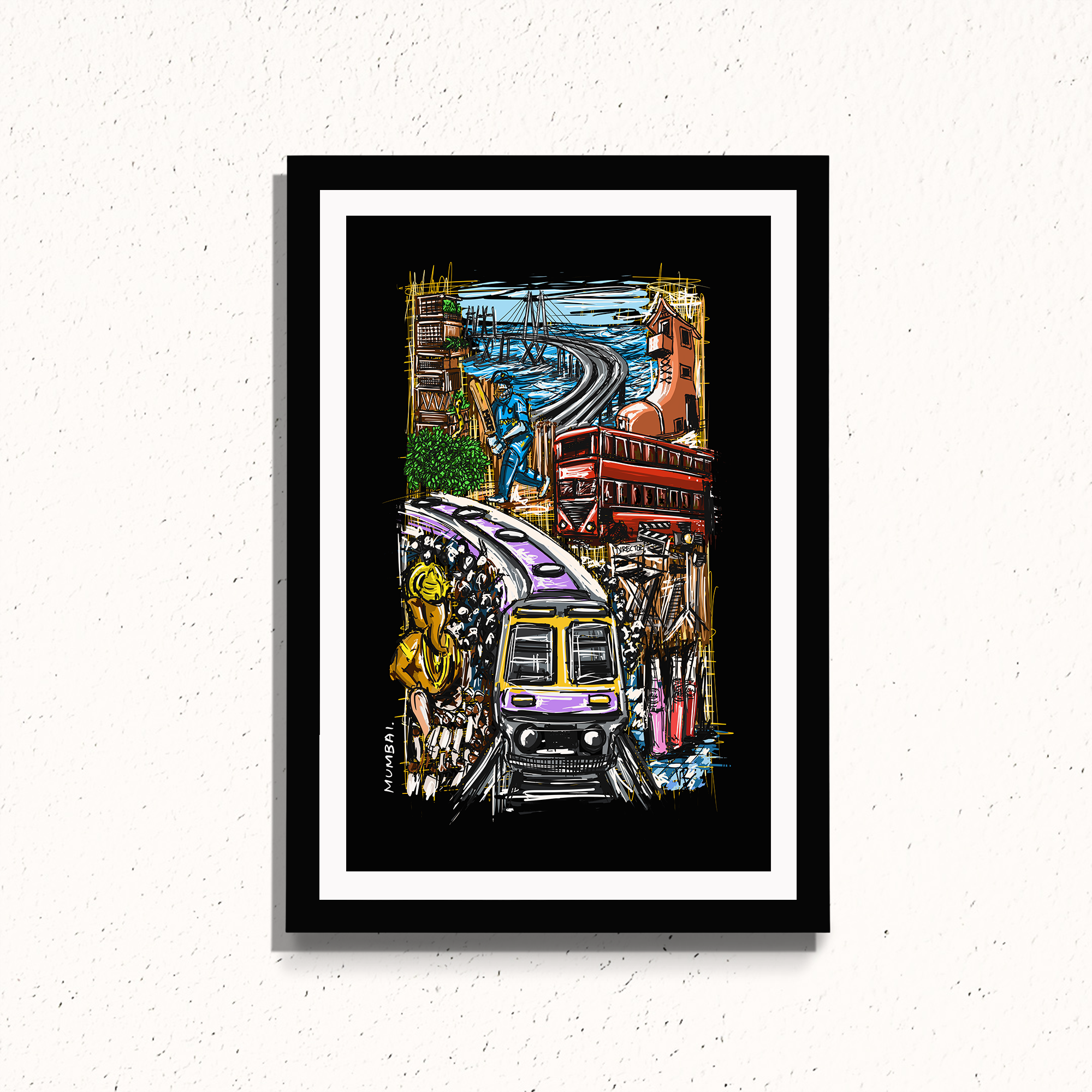 Bombay Chronicles Painting by Bharath For Home Wall Decor