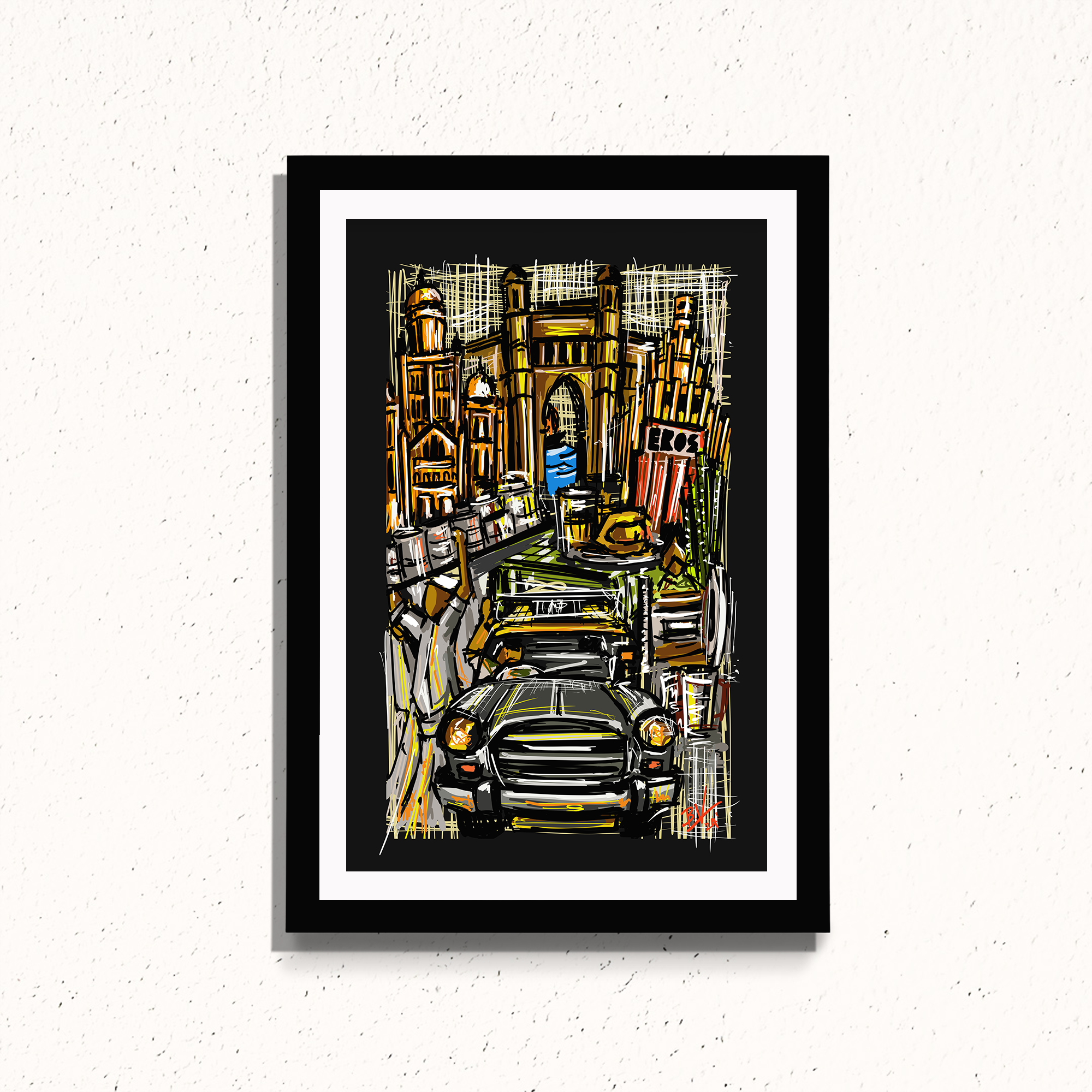 Heartbeat of Bombay Painting by Bharath For Home Wall Decor