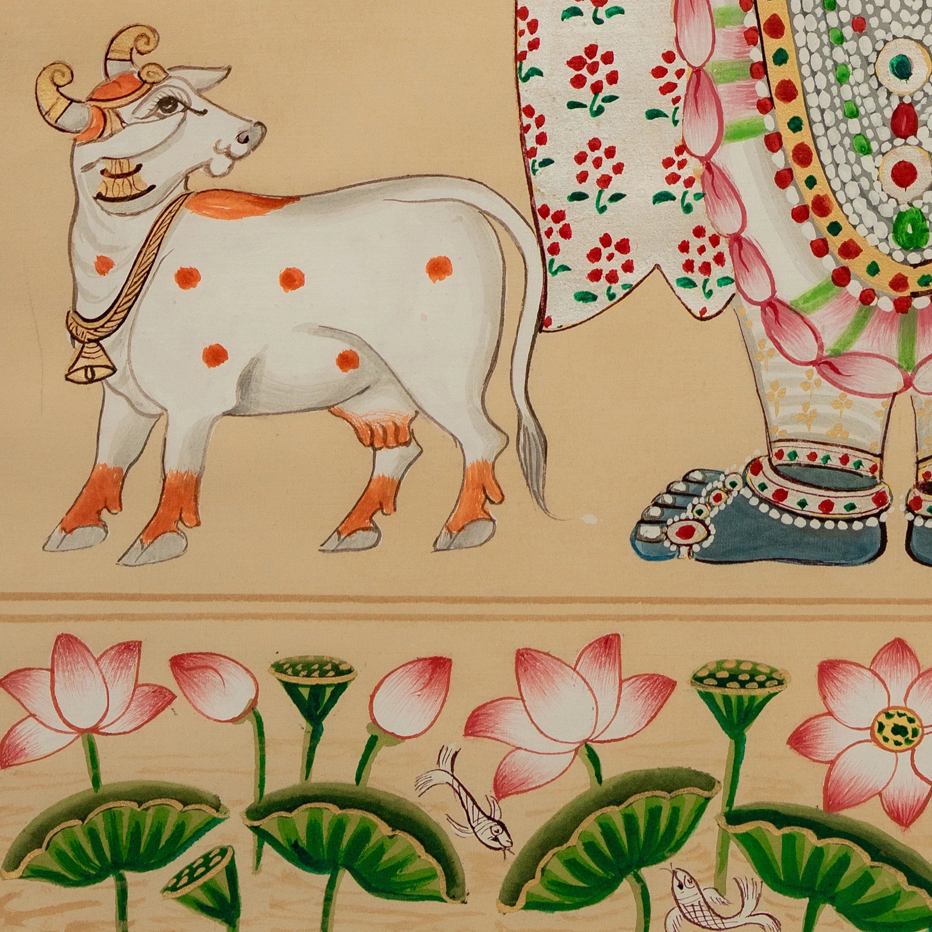 Real Silver Leaf Shrinathji Pichwai Handmade Painting