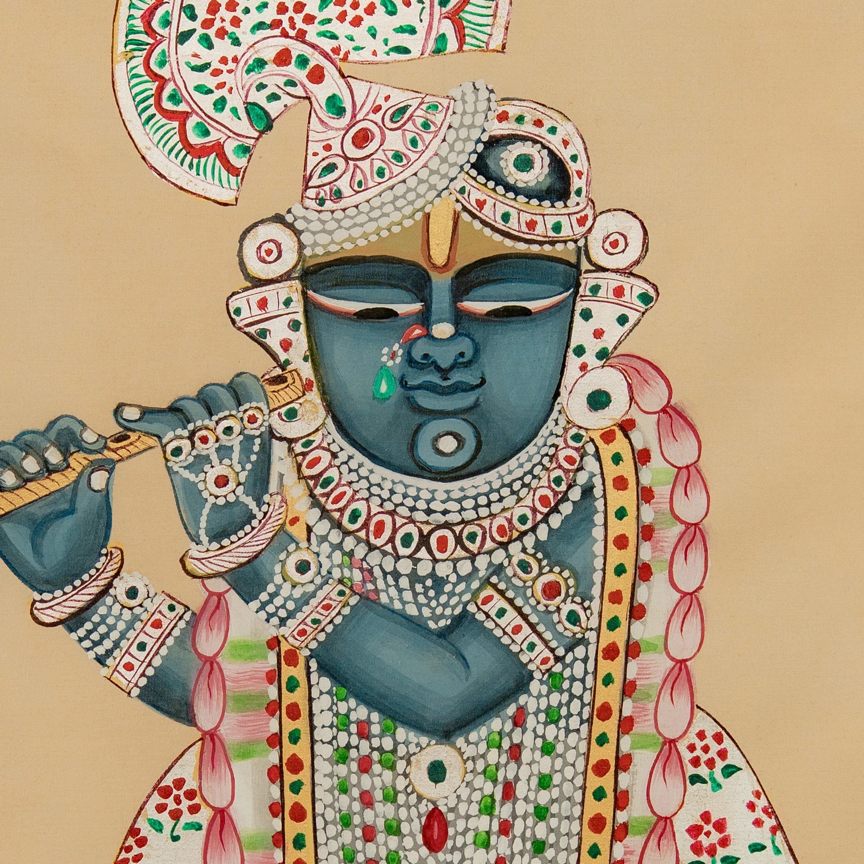 Real Silver Leaf Shrinathji Pichwai Handmade Painting