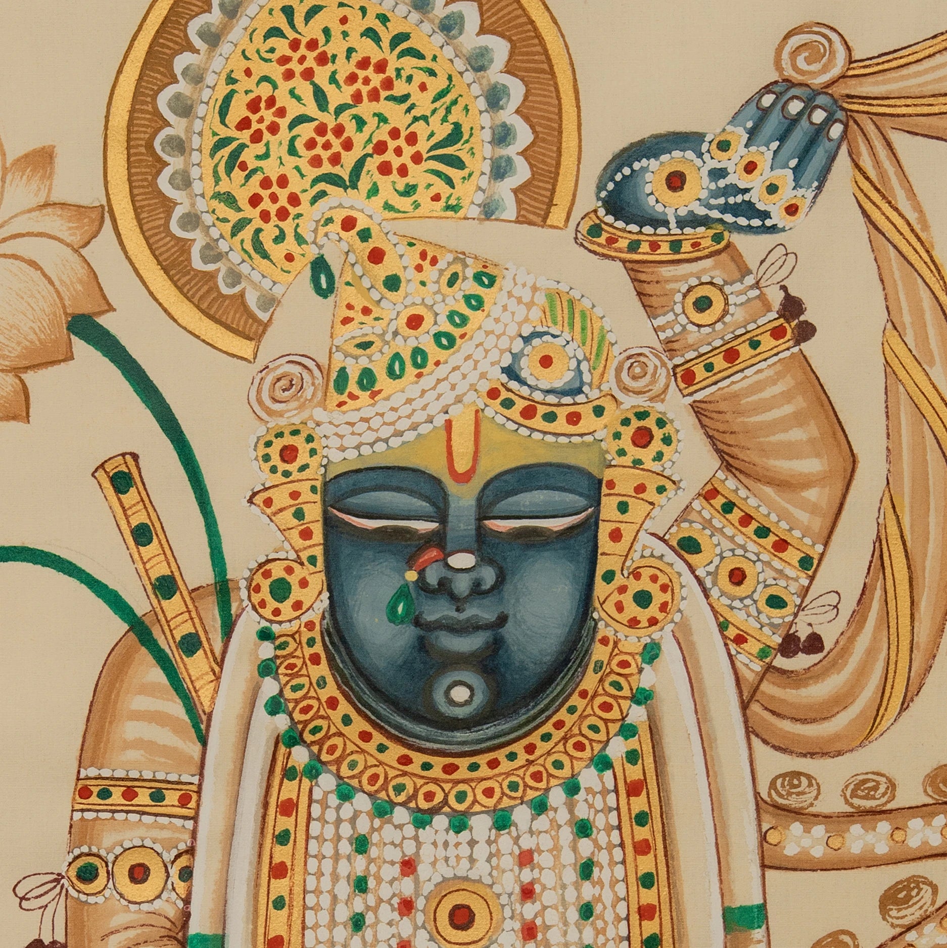 Shrinathji Rajbhog Swaroop Pichwai Handmade Painting