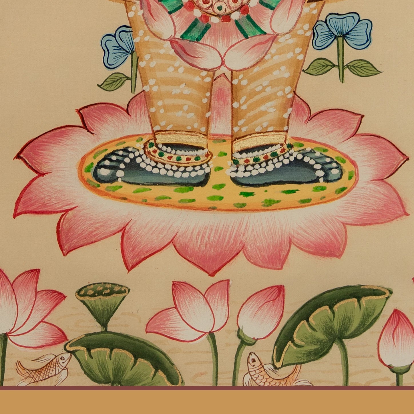 Real Silver Leaf Shrinathji Rajbhog Swaroop Pichwai Handmade Painting