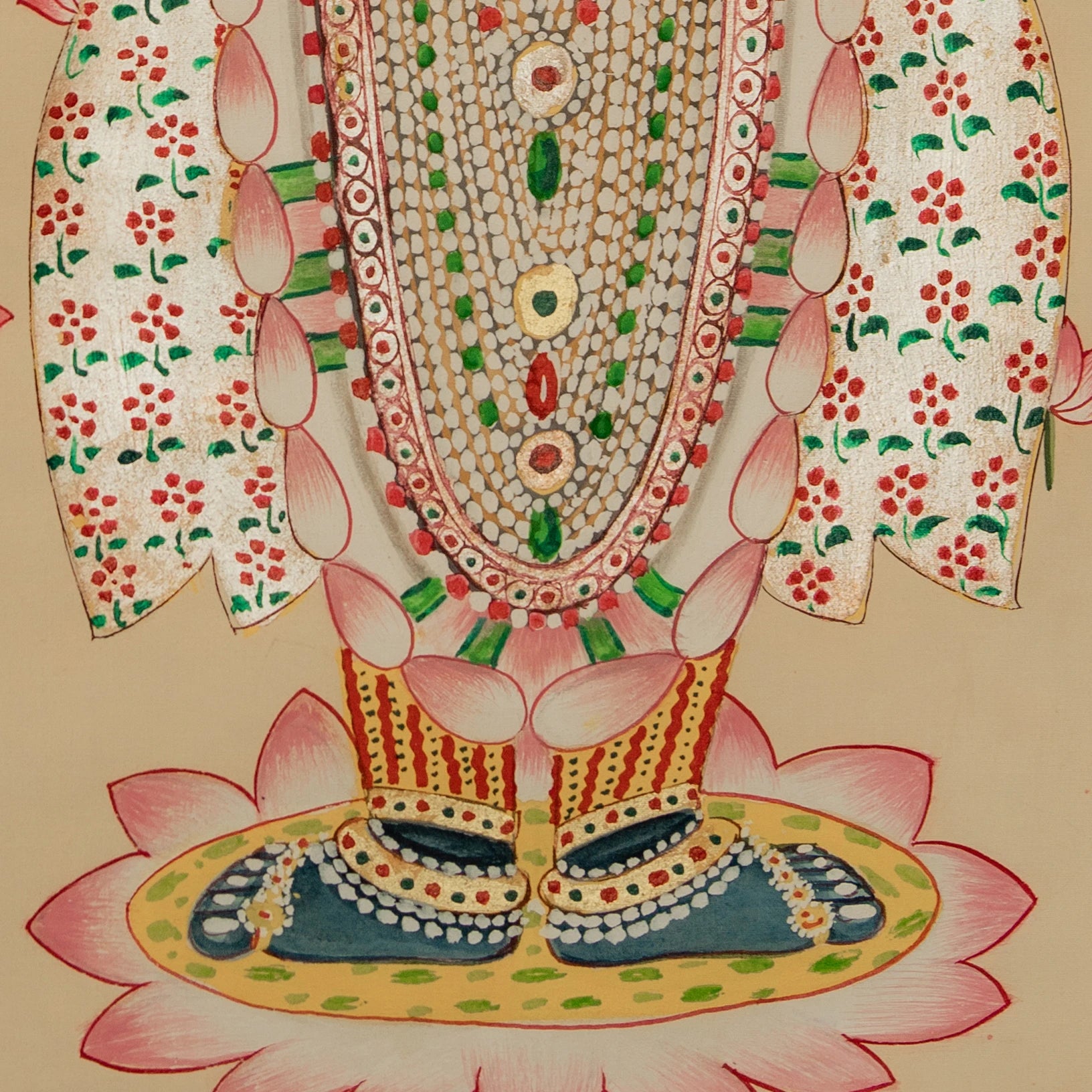 Real Silver Leaf Shrinath ji Gokul Chandrama ji Swaroop Pichwai Handmade Painting