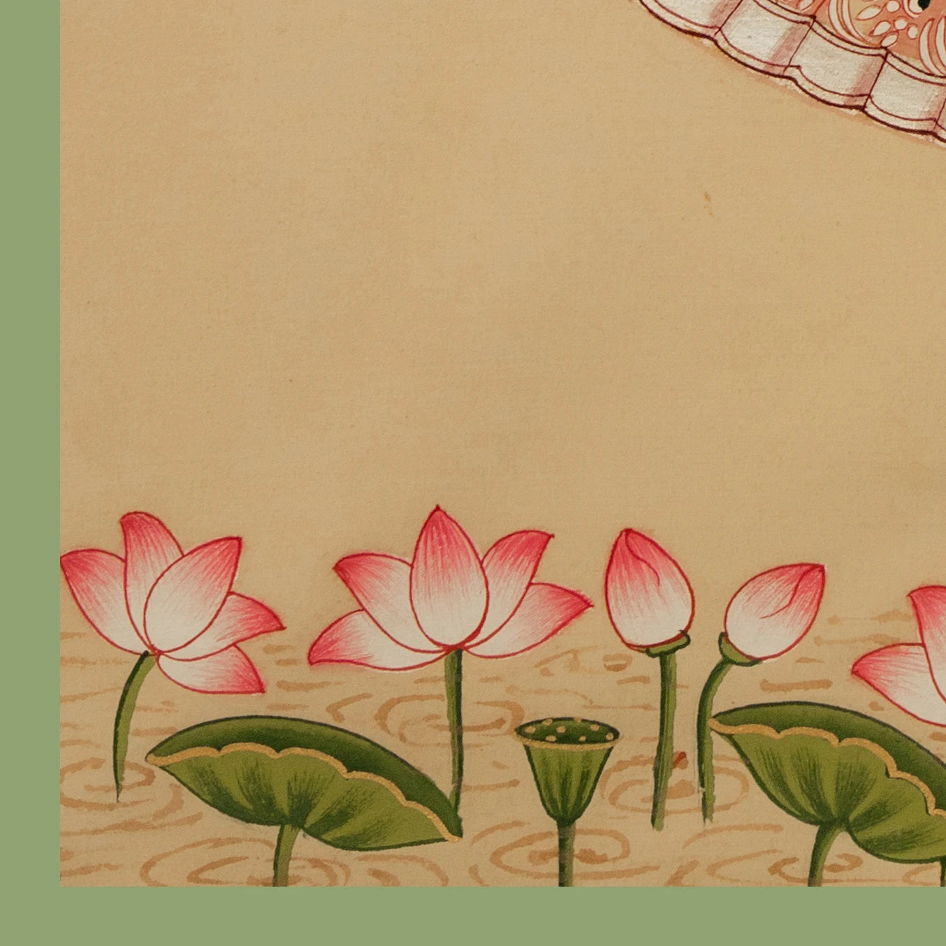 Real Silver Leaf Shrinath ji Rajbhog Swaroop Pichwai Handmade Painting