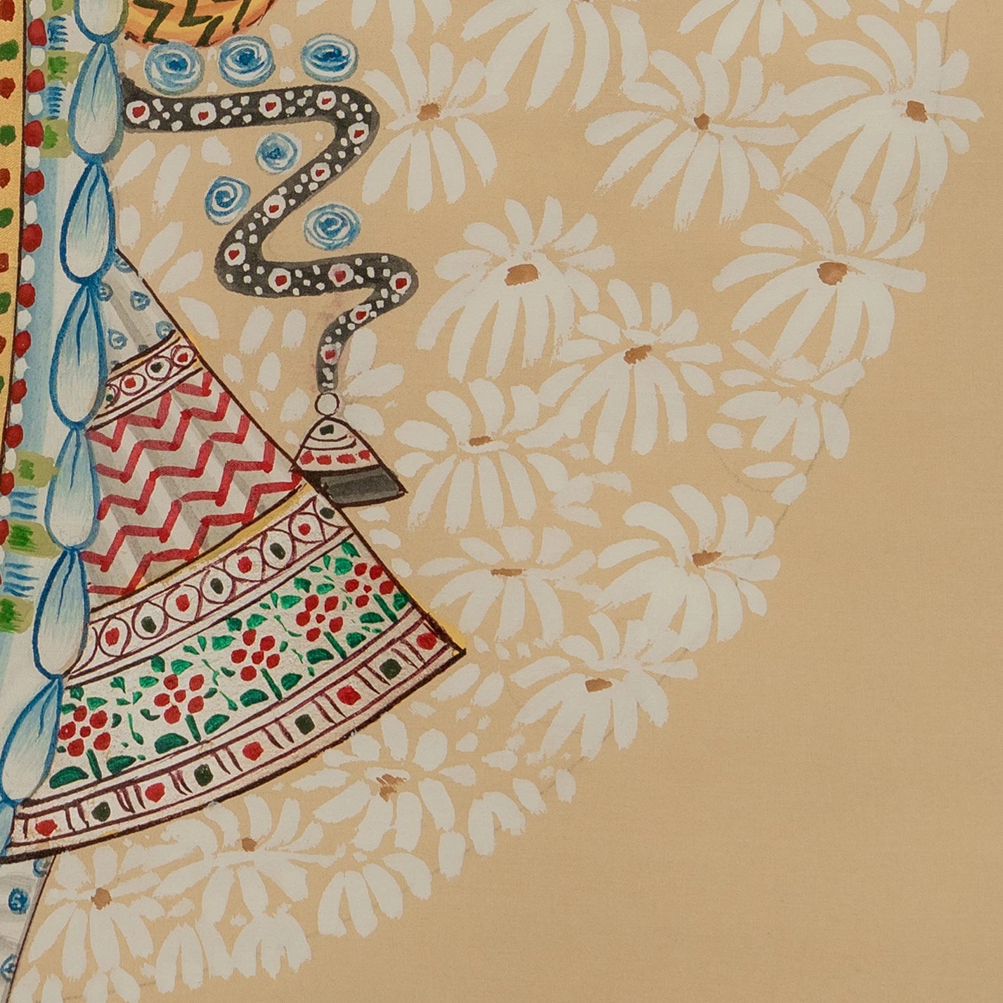 Real Silver Leaf Shrinath ji Rajbhog Swaroop Pichwai Handmade Painting