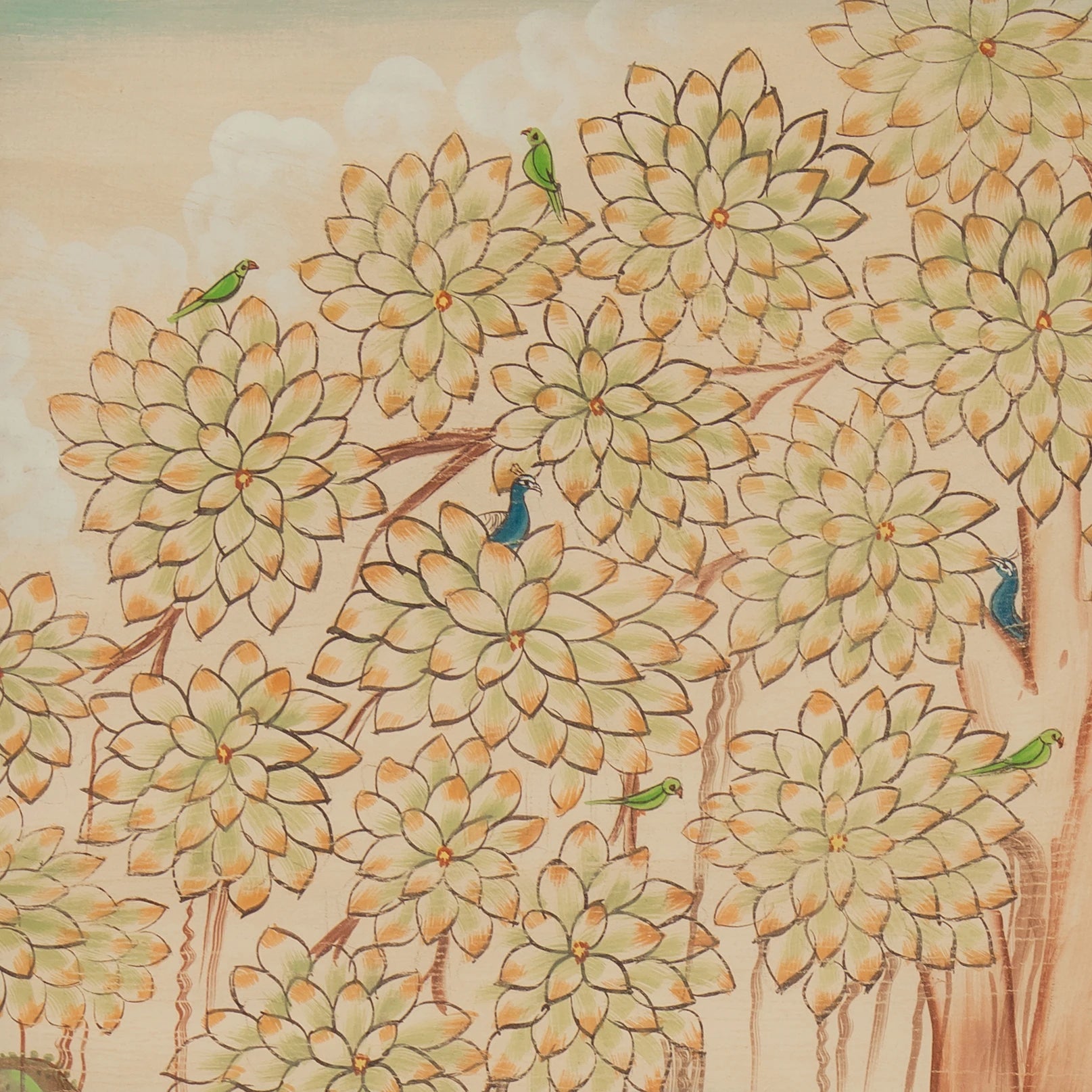 Shri Krishna Playing Flute Handmade Pichwai Painting