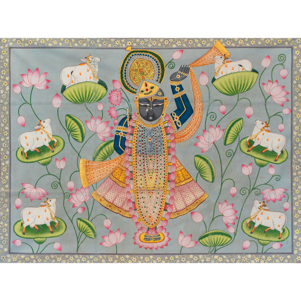 Shrinath ji Shri Rajbhog Swaroop Handmade Painting For Home Wall Decor