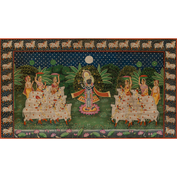 Gopashtami Rajbogh Swaroop Handmade Painting For Home Wall Decor