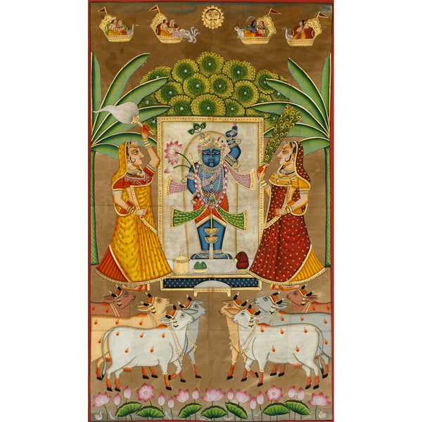 Shrinath ji Chappan Bhog Swaroop Handmade Painting For Home Wall Decor