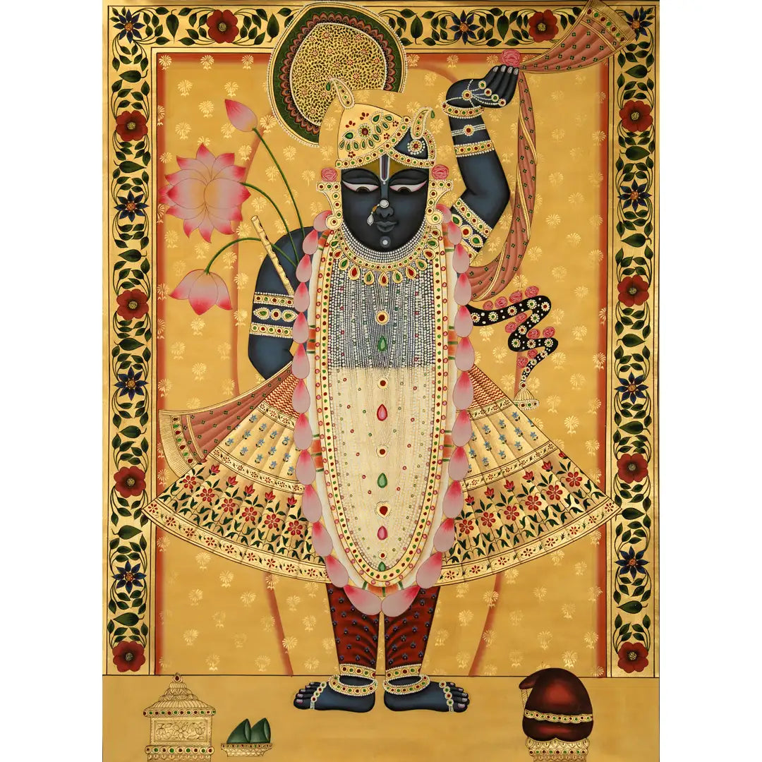 Shrinathji Rajbhog Swaroop Handmade Pichwai Painting – TheBimba.com