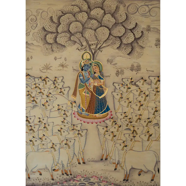 Radha Krishna Leela Handmade Pichwai Painting