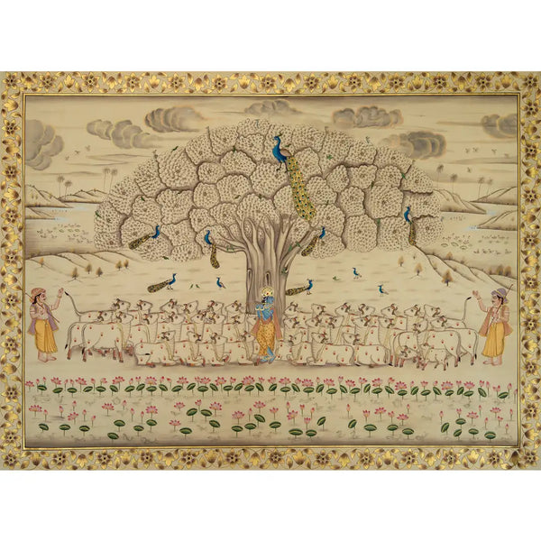 Auric Tree of Life Handmade Pichwai Painting