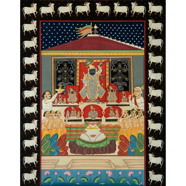 Exclusive Real Gold leaf Annakut Handmade Pichwai Painting
