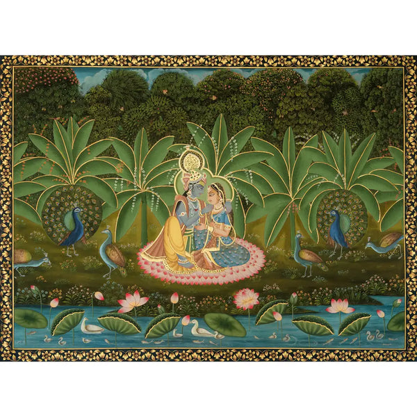 Exclusive Real Gold leaf Shri Radha Krishna Handmade Pichwai Painting