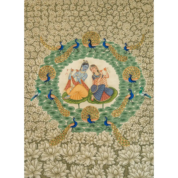 Exclusive Real Gold leaf Shri Radha Krishna Leela Handmade Pichwai Painting