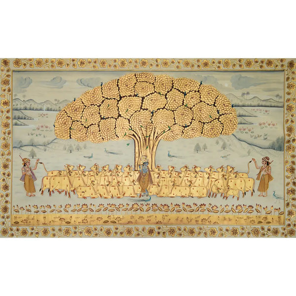 Auric Tree of life Handmade Pichwai Painting