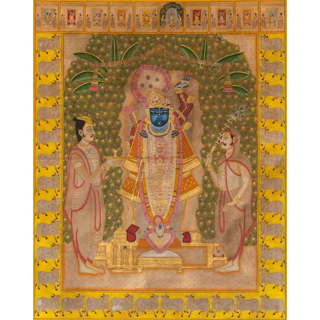 Kunj Ekadashi Shreenathji Handmade Pichwai Painting For Home Wall Decor