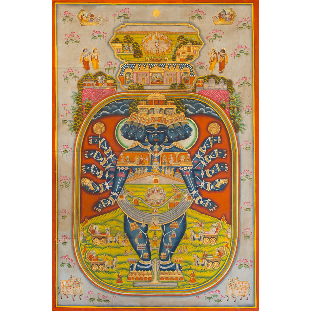 A Virat Swaroop Handmade Pichwai Painting For Home Wall Decor