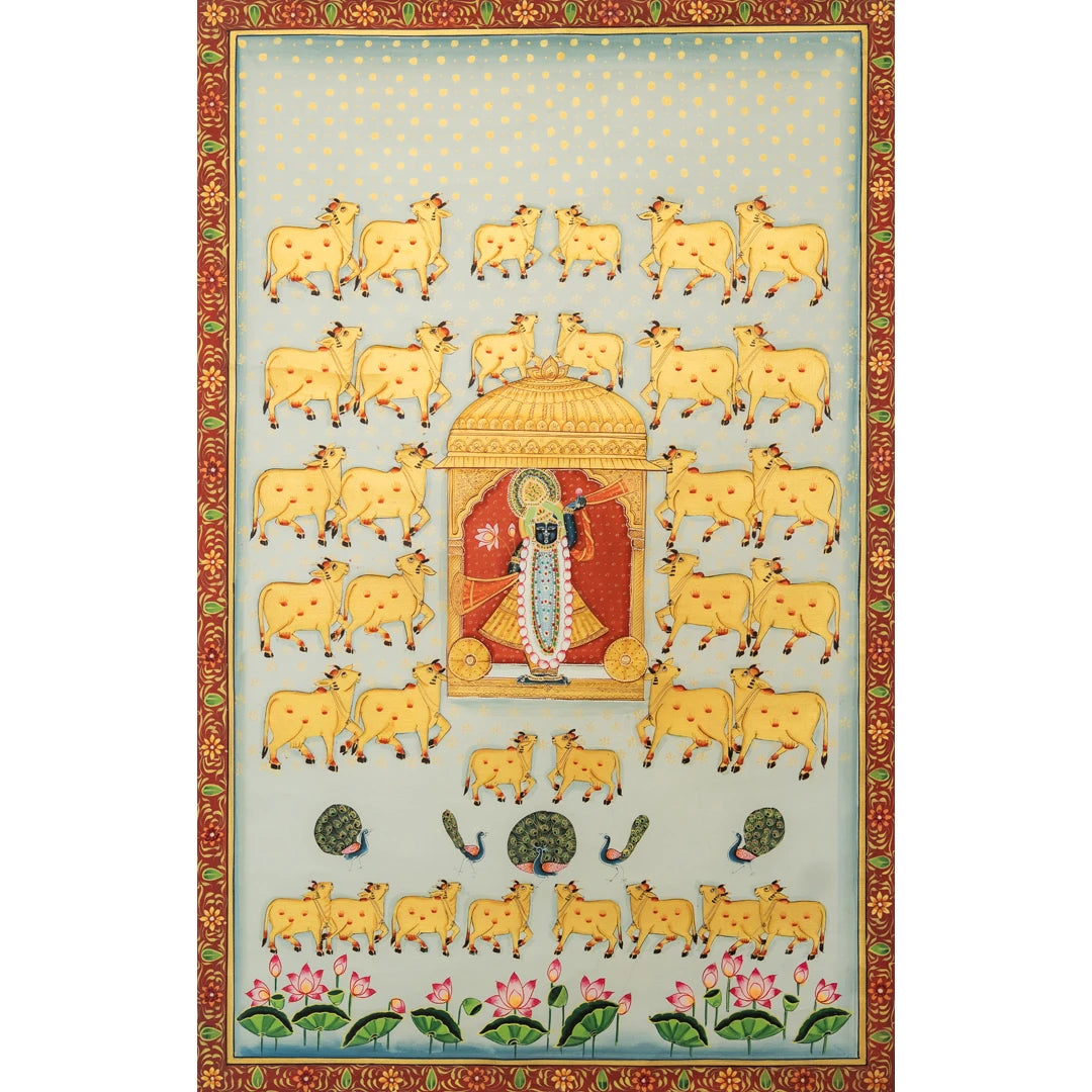 Shrinath ji Rajbhog Swaroop Pichwai Handmade Painting