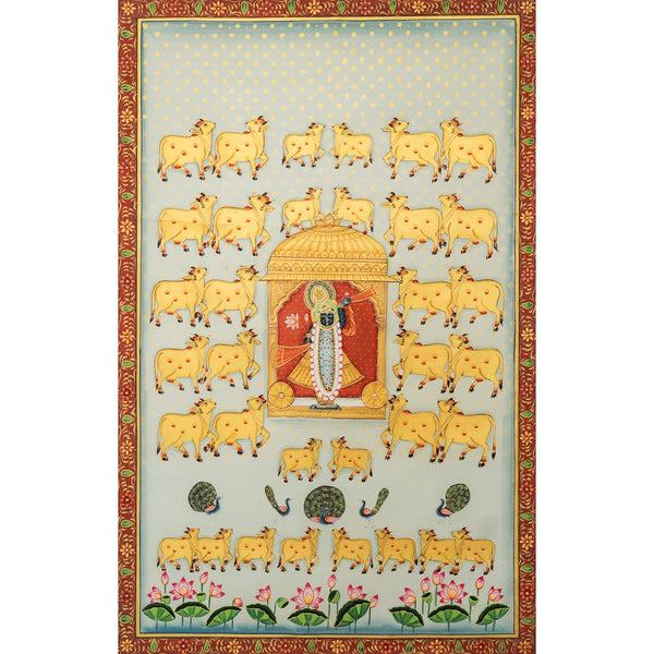 Shrinath ji Rajbhog Swaroop Pichwai Handmade Painting