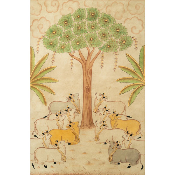 Cows & Trees Pichwai Handmade Painting