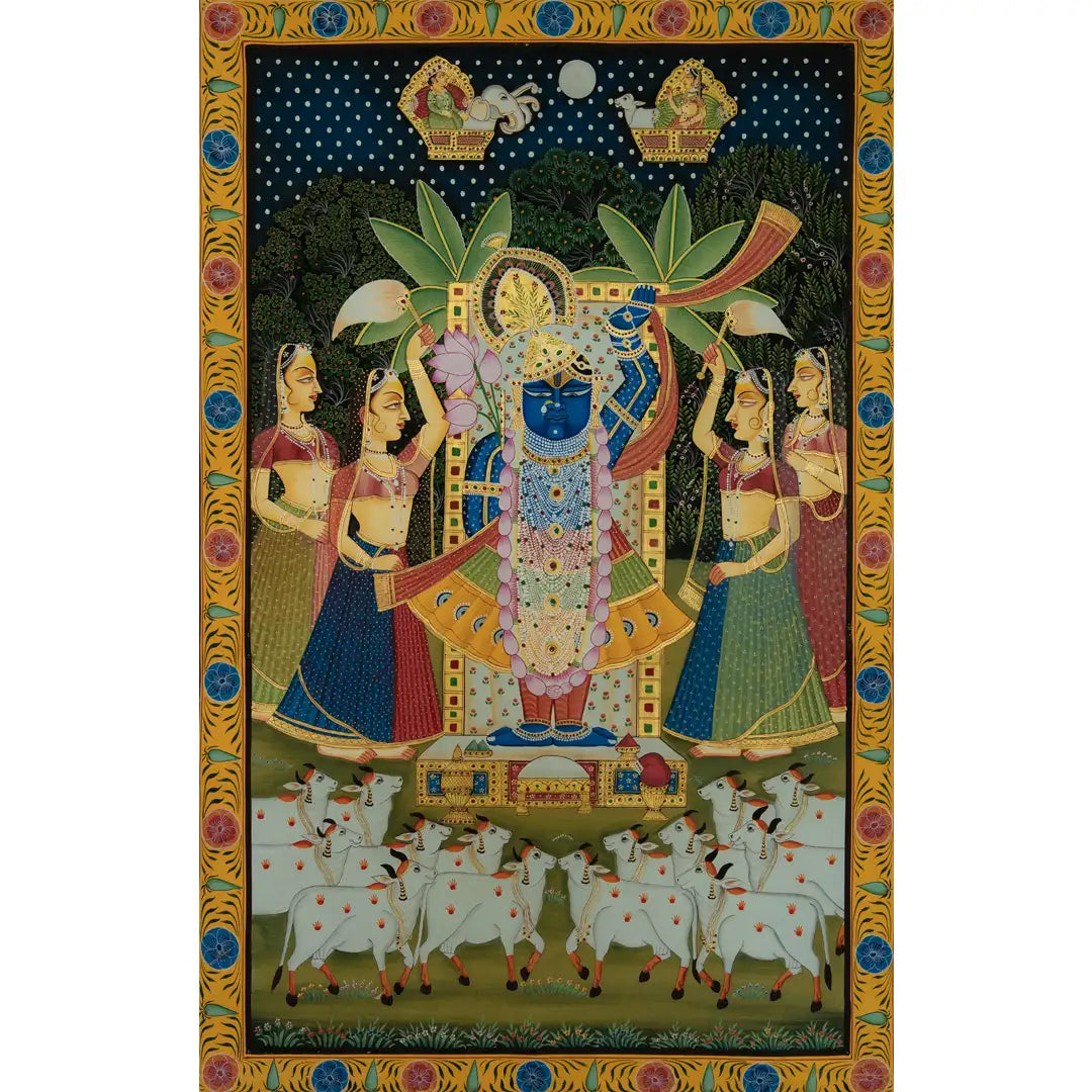 Shrinath Krishna ji Raj Bhog Swaroop Handmade Pichwai Painting