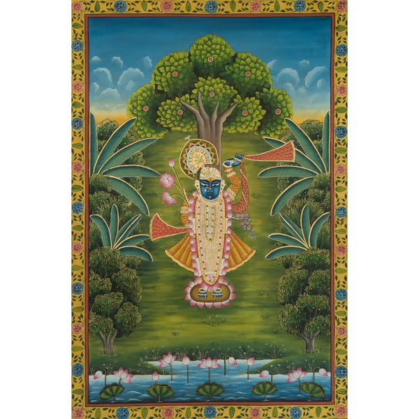 Shrinath ji Raj Bhog Swaroop Handmade Pichwai Painting