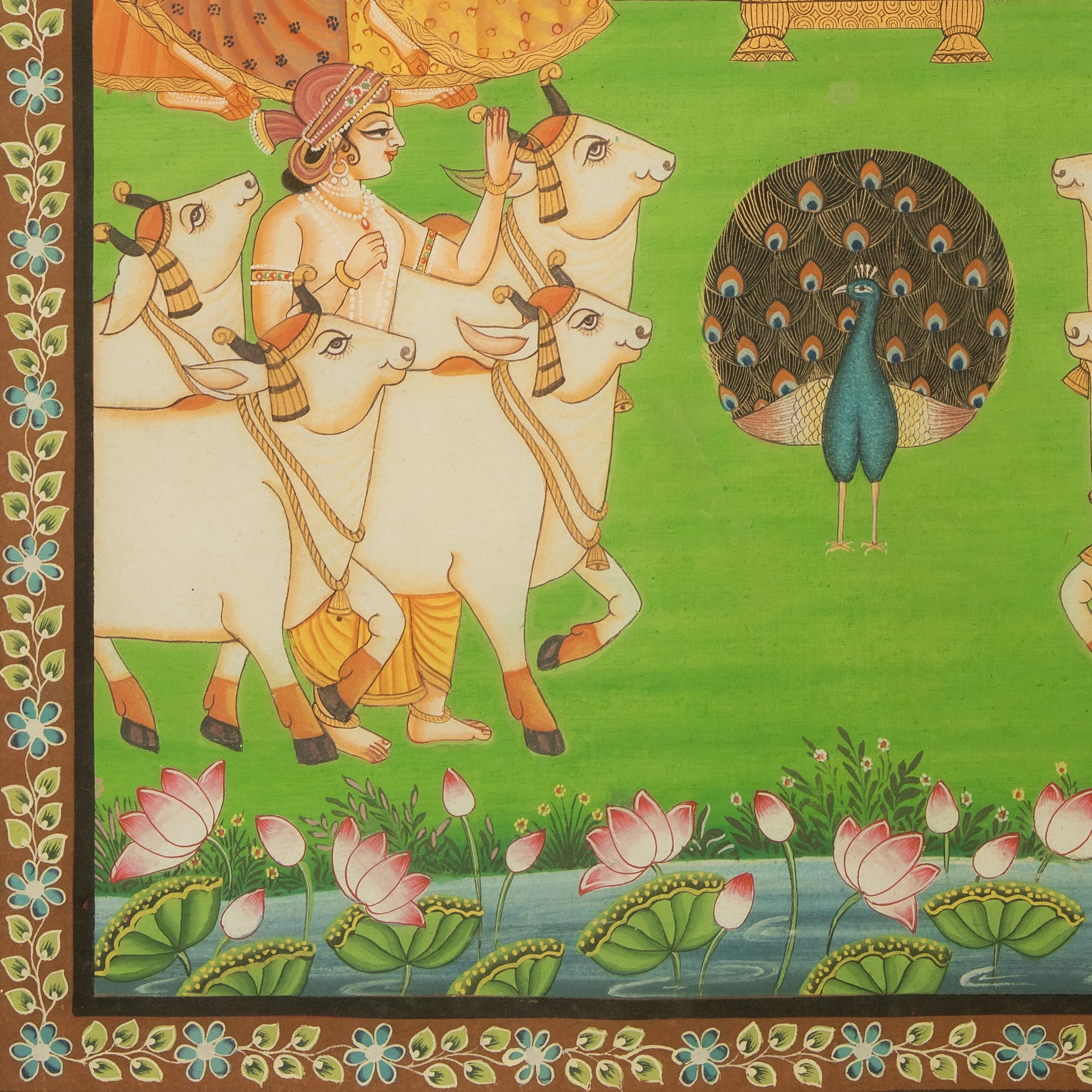 Sharad Poornima - Dawn Theme Pichwai Handmade Painting