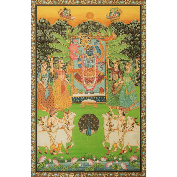Sharad Poornima - Dawn Theme Pichwai Handmade Painting
