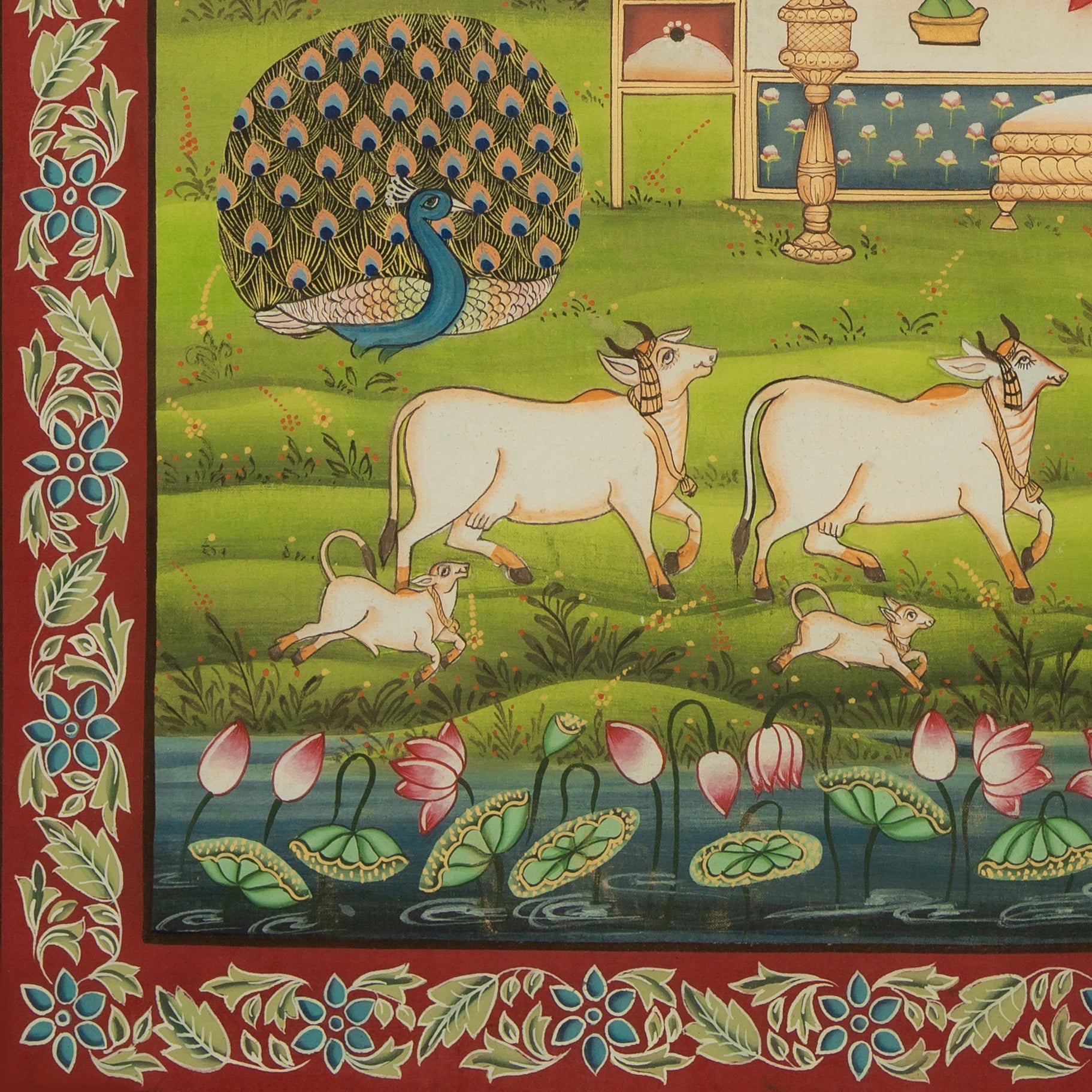 Sharad Poornima - Dawn Theme Pichwai Handmade Painting (2)