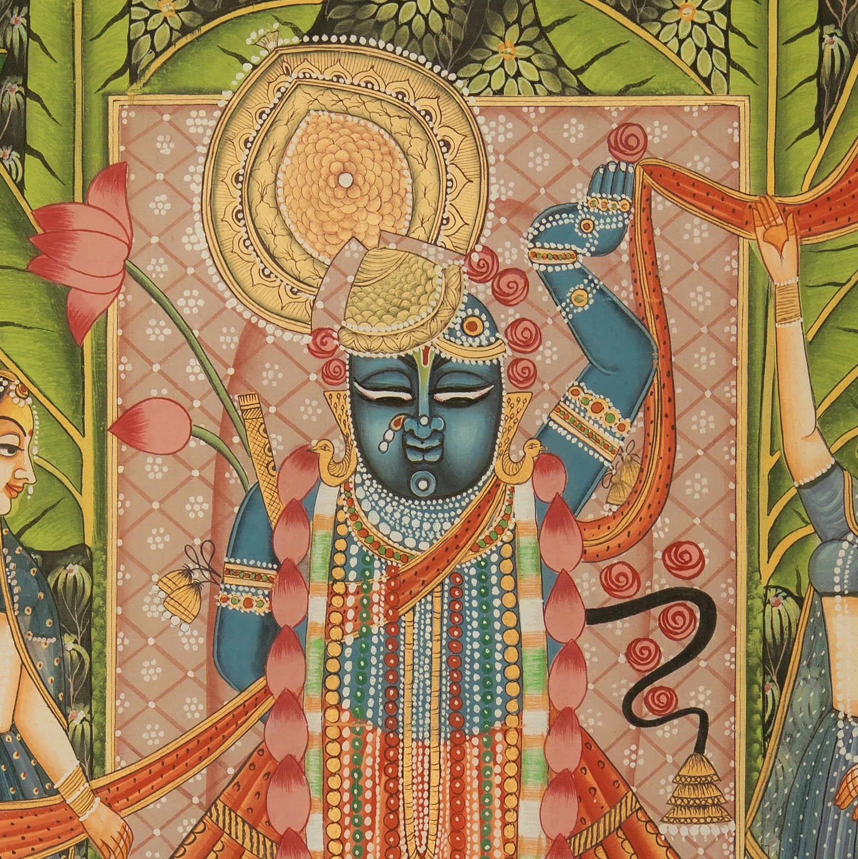 Sharad Poornima - Dawn Theme Pichwai Handmade Painting (2)