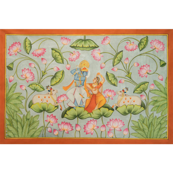 Shrinath ji Raj Bhog Swaroop Pichwai Handmade Painting (Copy)