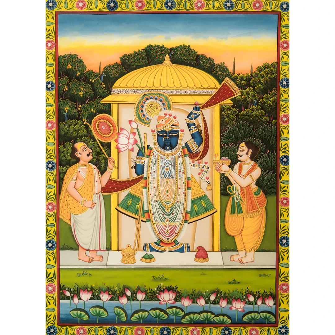 Shrinath ji Raj Bhog Swaroop Pichwai Handmade Painting (2)