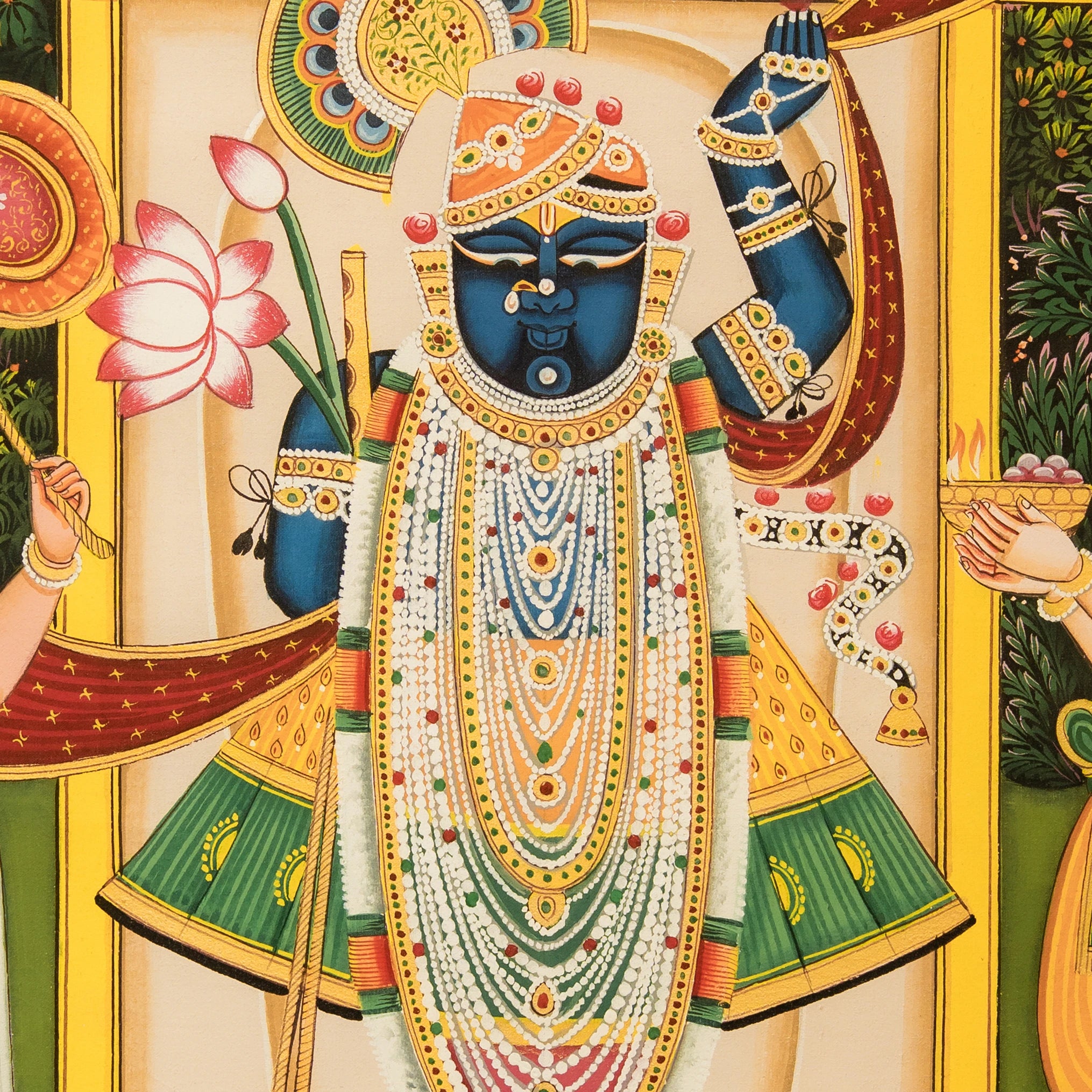 Shrinath ji Raj Bhog Swaroop Pichwai Handmade Painting (2)