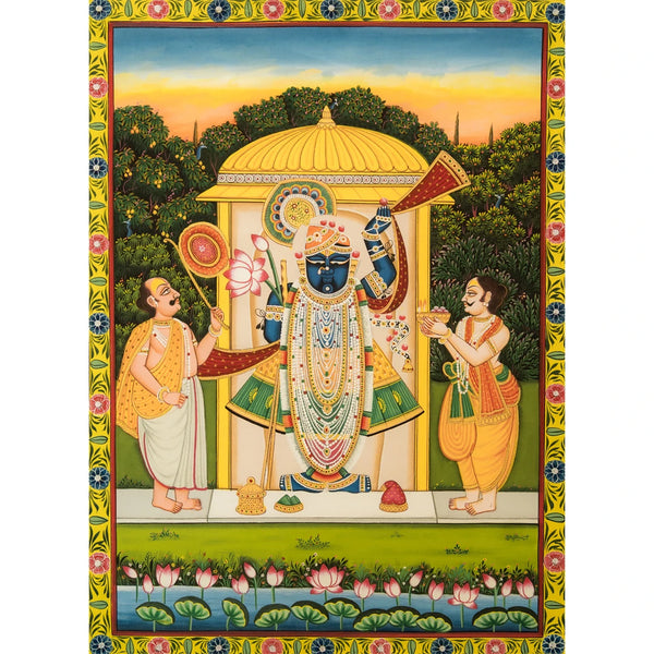 Shrinath ji Raj Bhog Swaroop Pichwai Handmade Painting (2)
