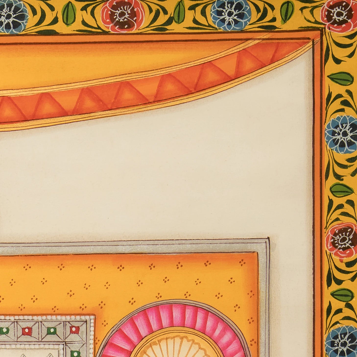 Shrinathji & Devotees - Handmade Pichwai Painting