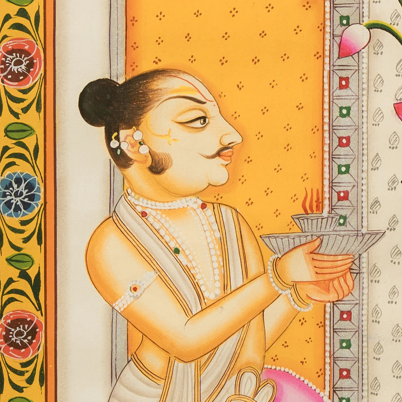 Shrinathji & Devotees - Handmade Pichwai Painting