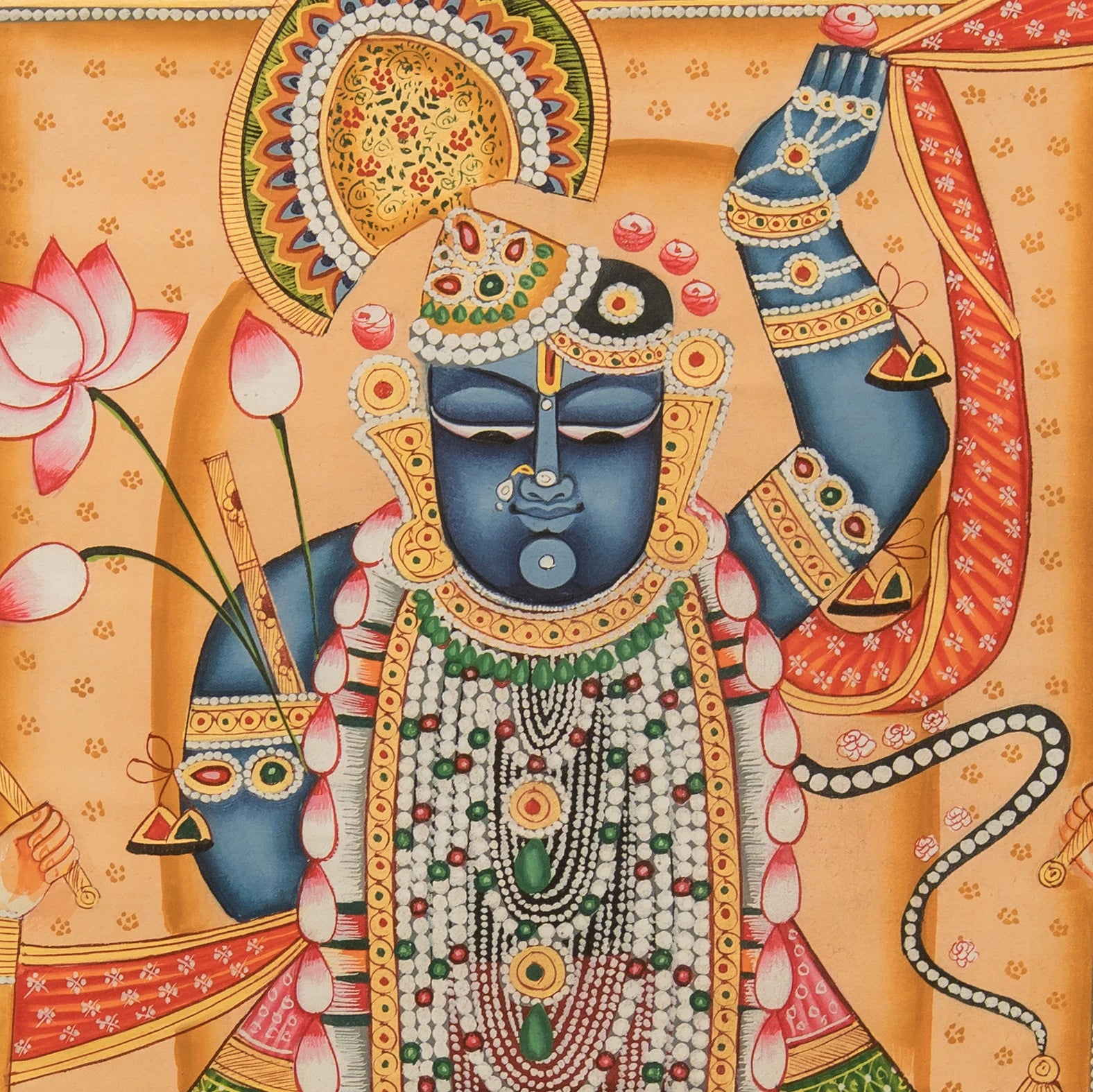 Shrinath ji Raj Bhog Swaroop Pichwai Handmade Painting (3)