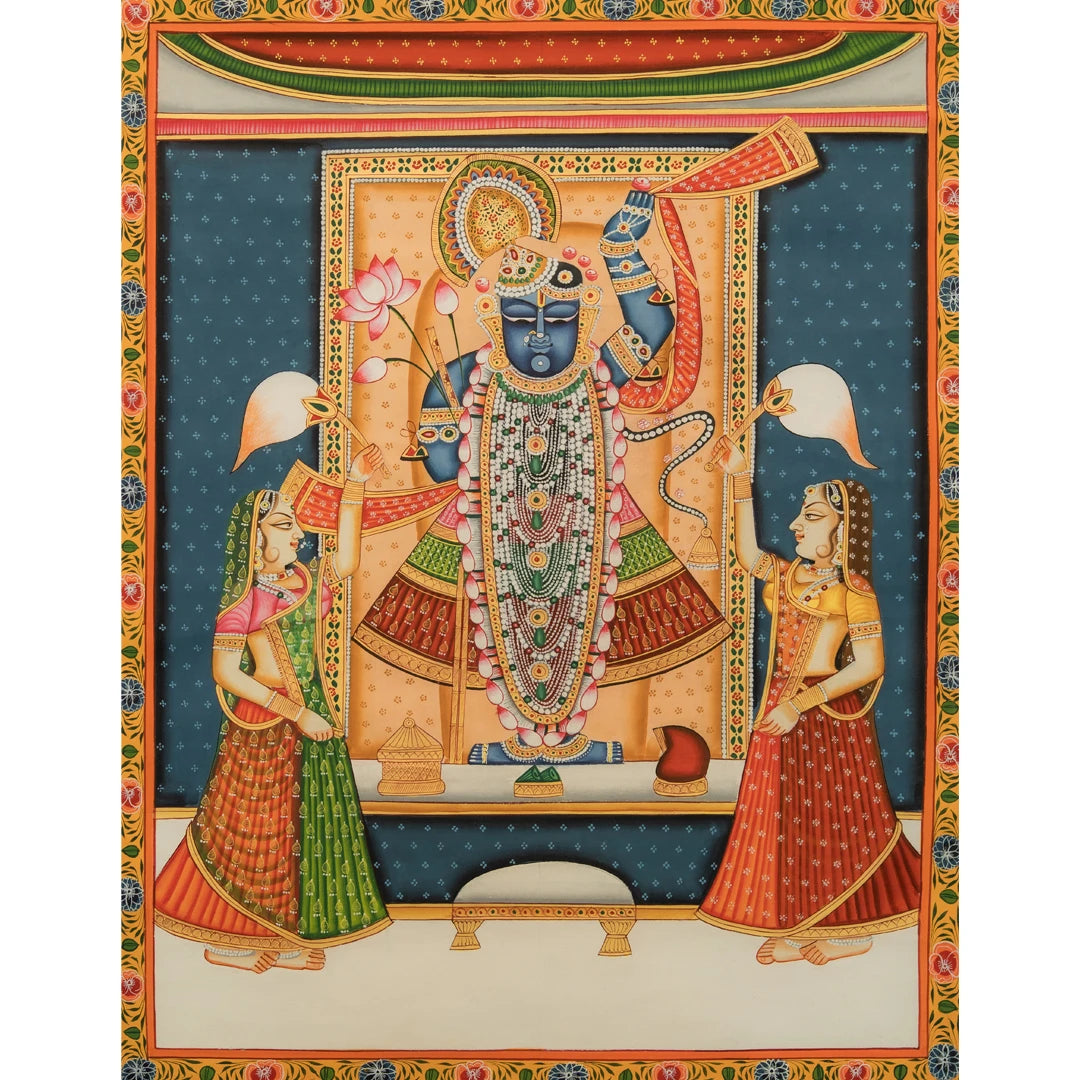 Shrinath ji Raj Bhog Swaroop Pichwai Handmade Painting (3)