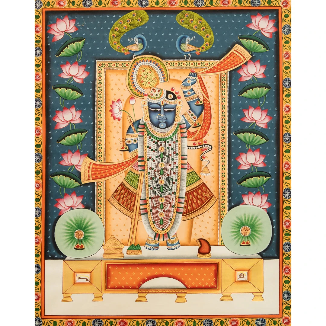 Shrinath ji Raj Bhog Swaroop Pichwai Handmade Painting (2)