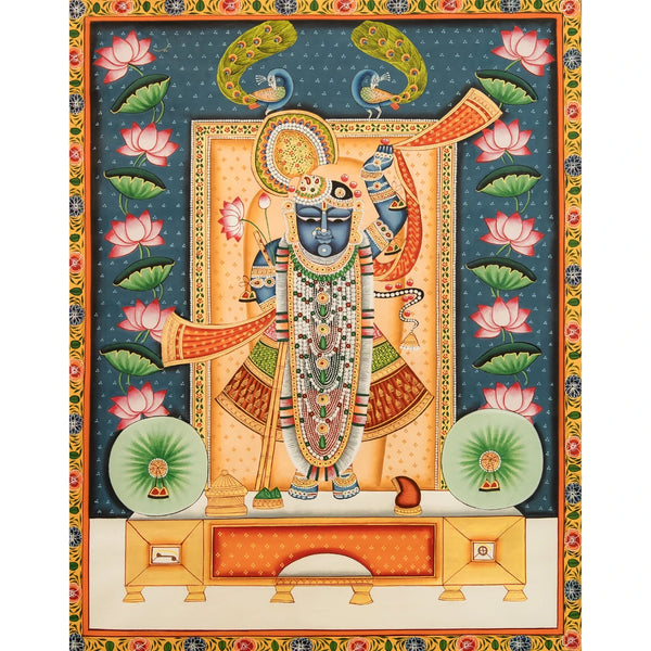 Shrinath ji Raj Bhog Swaroop Pichwai Handmade Painting (2)
