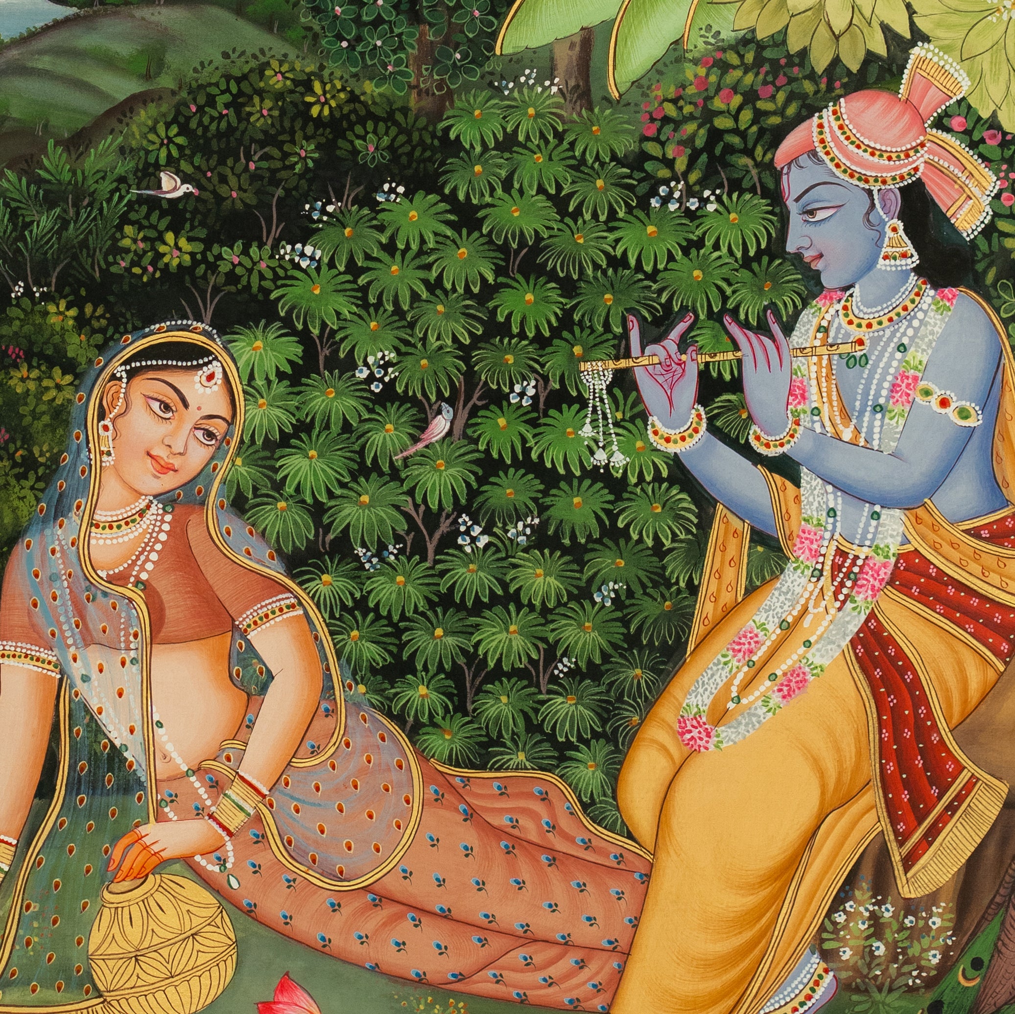 Radha & Krishna love Scene Handmade Painting For Home Wall Decor