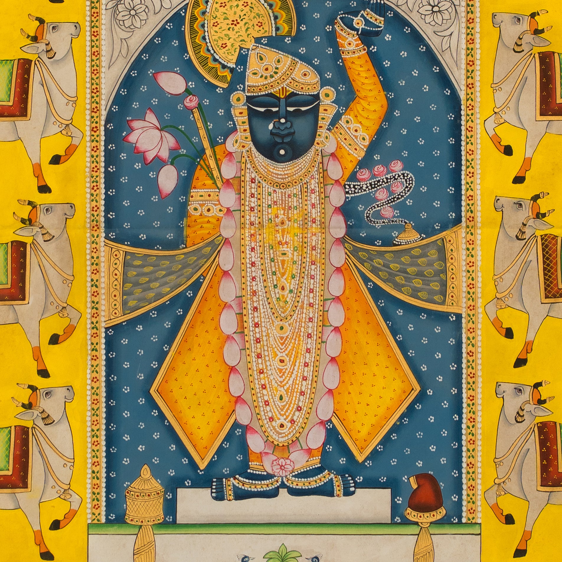 Shrinath ji Chappan Bhog Swaroop Handmade Painting For Home Wall Decor