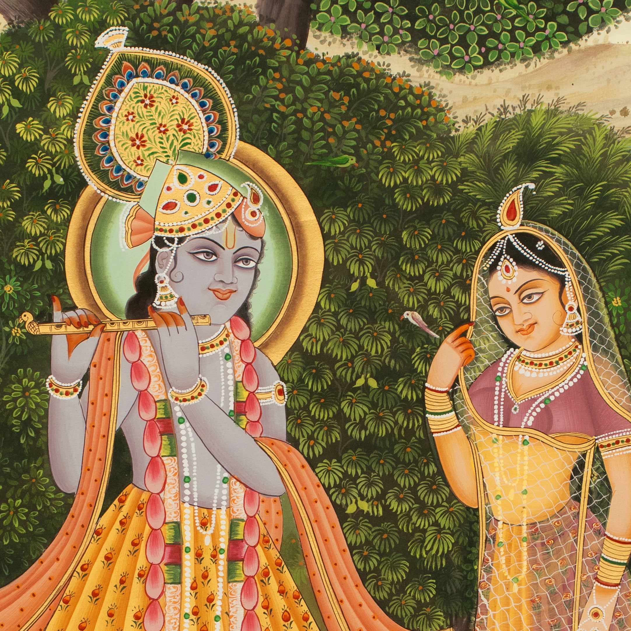 Radha & Krishna love Scene Handmade Painting For Home Wall Decor