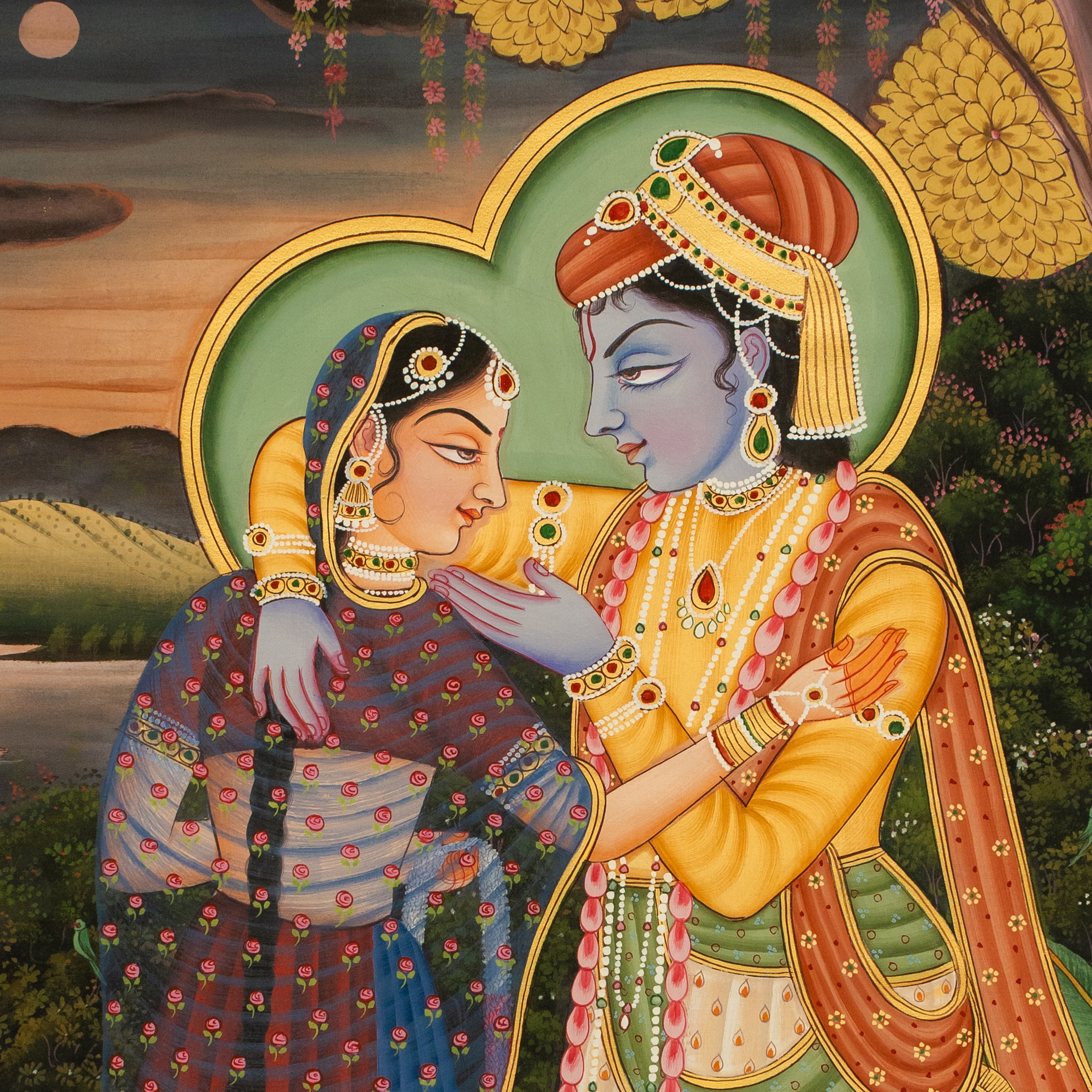 Radha & Krishna love Scene Handmade Painting For Home Wall Decor