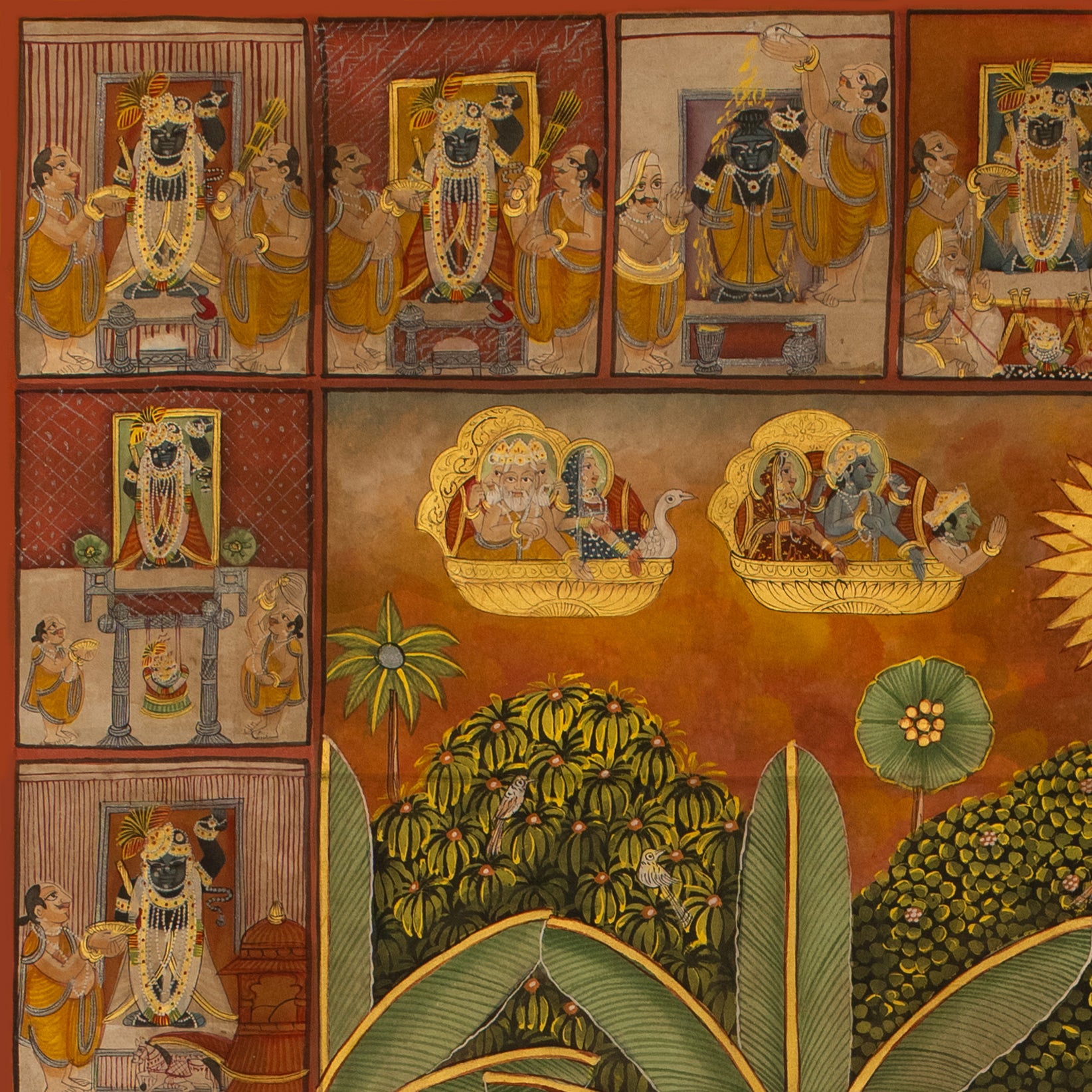 Sharad Purnima with 24 Swaroop Shreenathji Handmade Pichwai Painting For Home Wall Decor