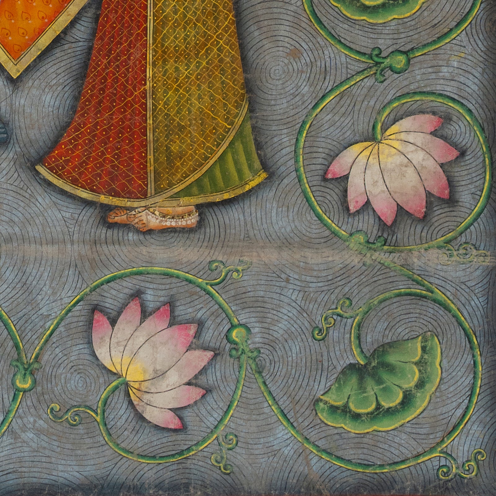 Exclusive Chappan Bhog Swaroop Kamal Talia Handmade Painting For Home Wall Decor