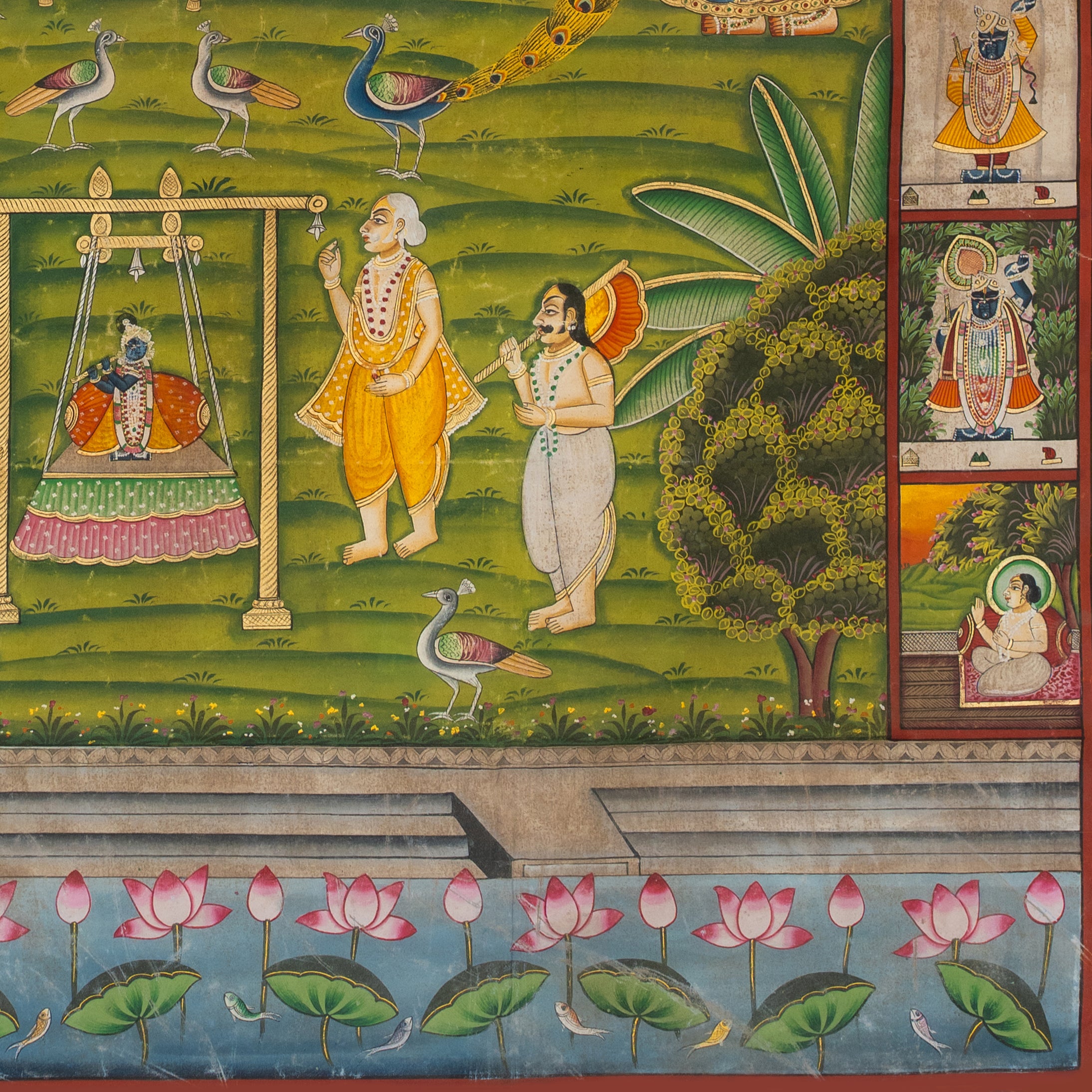 Sharad Purnima with 24 Swaroop Shreenathji Handmade Pichwai Painting For Home Wall Decor