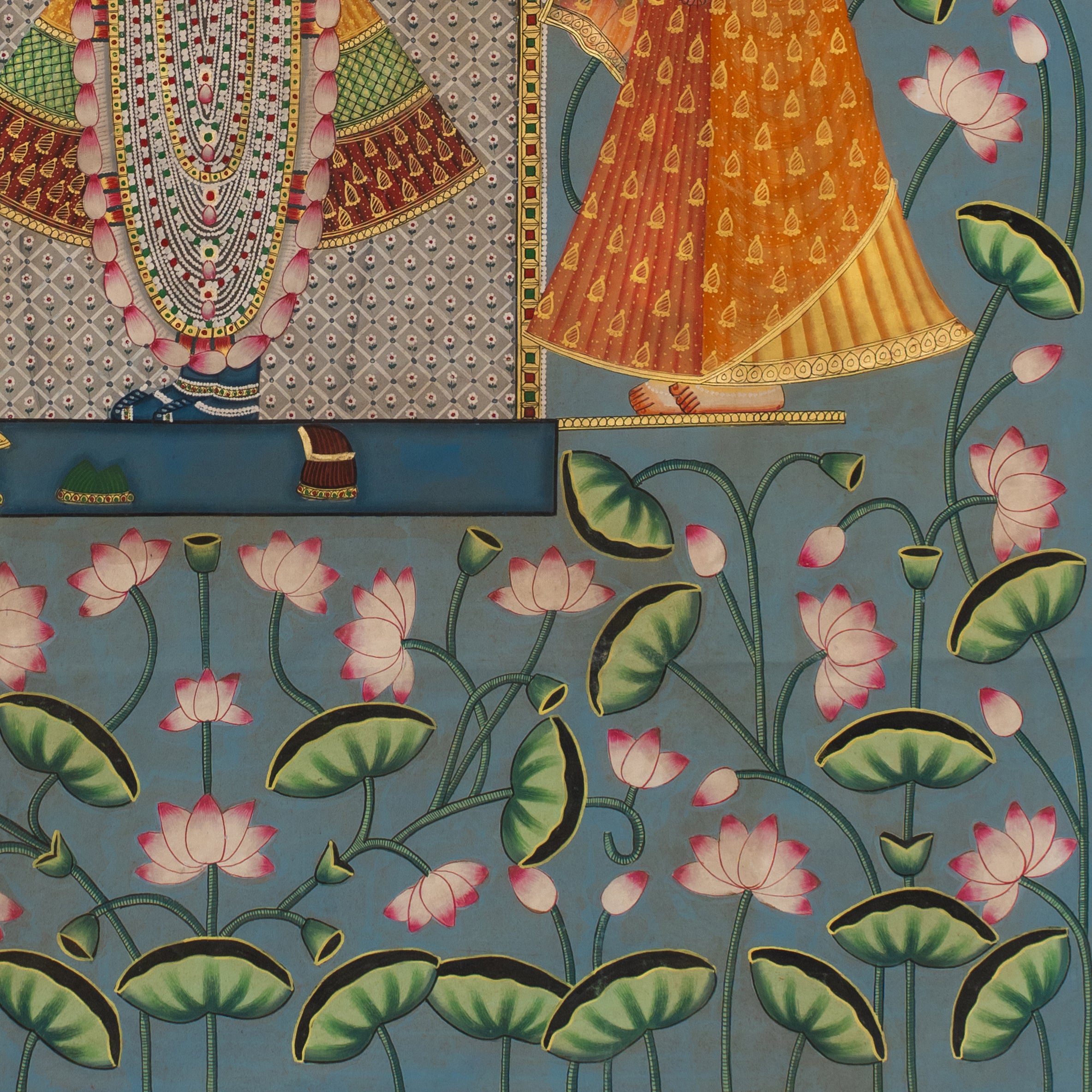 Shrinath ji Rajbogh Swaroop Kamal Talia Handmade Pichwai Painting For Home Wall Decor