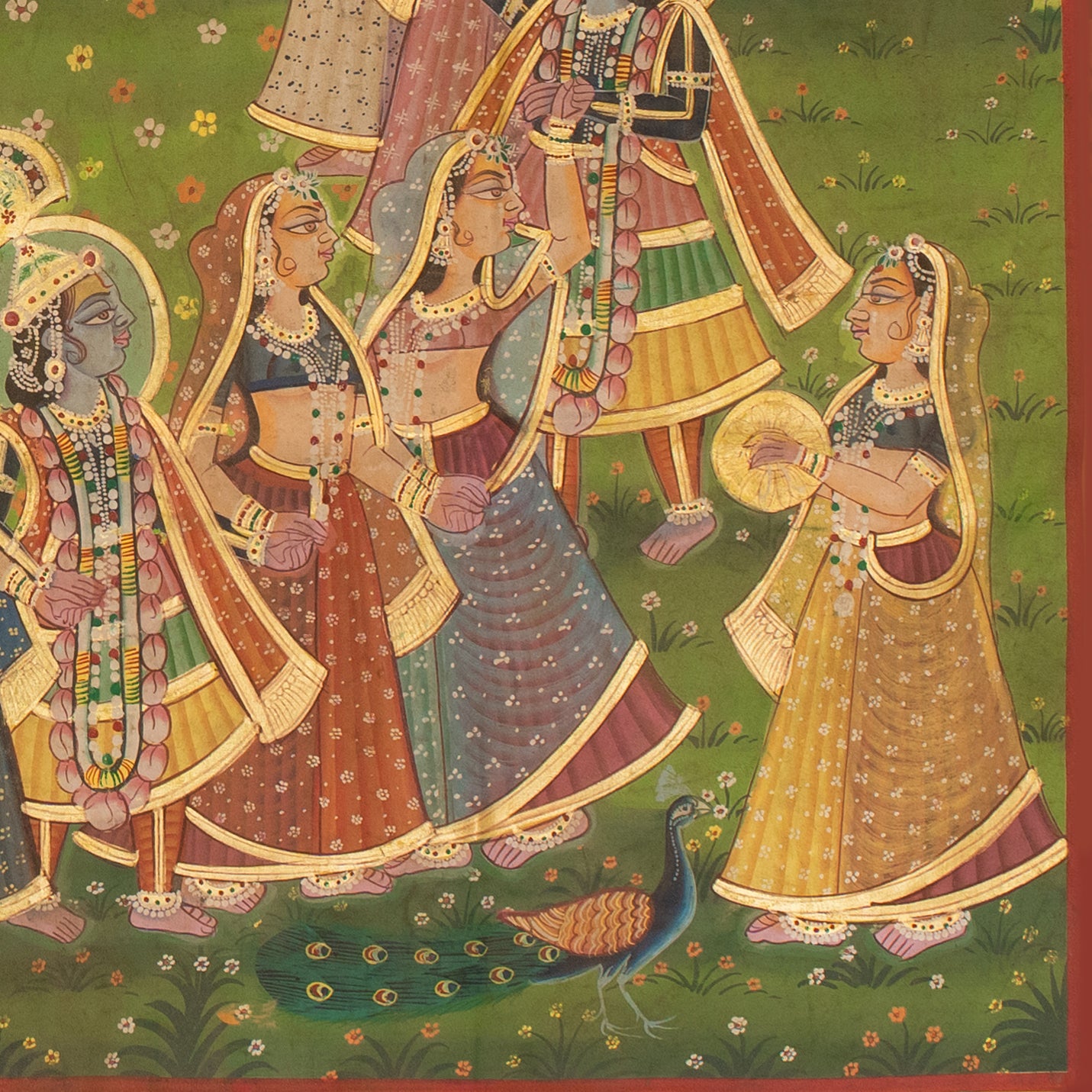 Shri Krishna Maha Raasleela Handmade Painting For Home Wall Decor